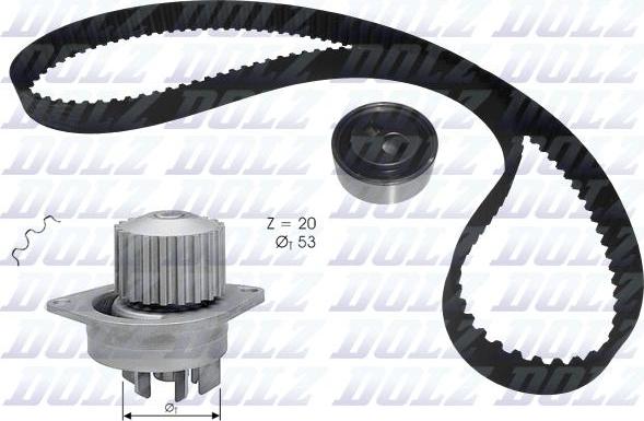 DOLZ KD120 - Set pompa apa + curea dintata parts5.com