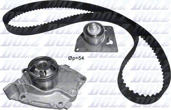 DOLZ KD128 - Vízpumpa + fogasszíj készlet parts5.com