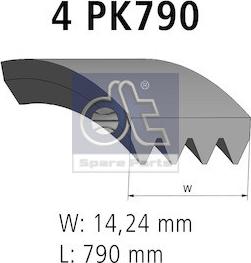 DT Spare Parts 3.34300 - Pasek klinowy wielorowkowy parts5.com