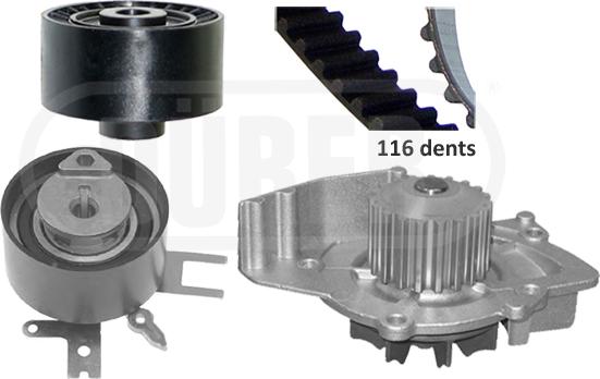 DÜRER PA121148 - Pompa wodna + zestaw paska rozrządu parts5.com