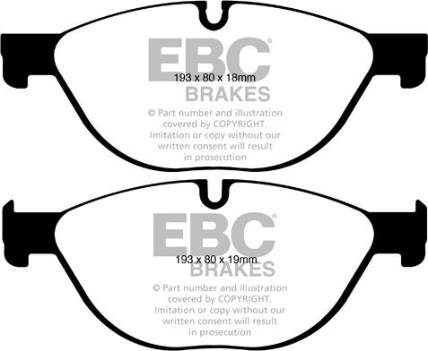 EBC Brakes DP42019R - Set placute frana,frana disc parts5.com