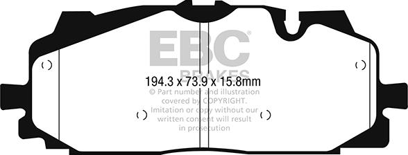 EBC Brakes DP42277R - Комплект спирачно феродо, дискови спирачки parts5.com