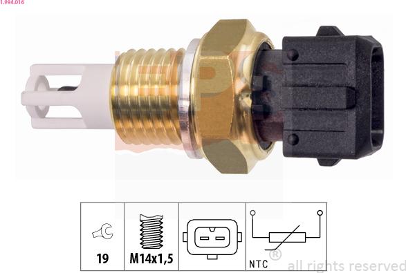 EPS 1.994.016 - Sensor, temperatura del aire de admisión parts5.com