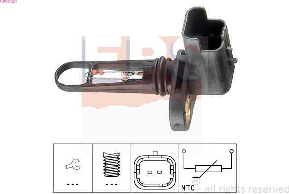 EPS 1.994.021 - Sensor, intake air temperature parts5.com