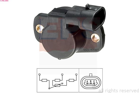 EPS 1.995.094 - Sensor, throttle position parts5.com