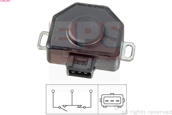 EPS 1.995.091 - Senzor, pozitie clapeta acceleratie parts5.com