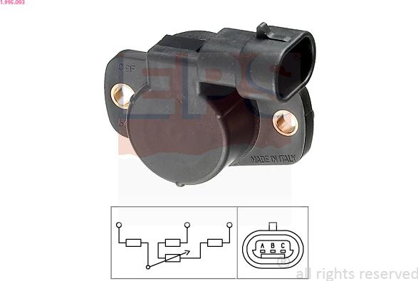 EPS 1.995.093 - Sensor, Drosselklappenstellung parts5.com