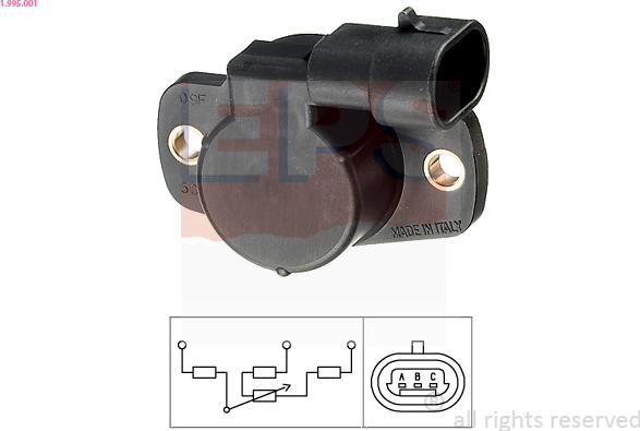 EPS 1.995.001 - Sensor, throttle position parts5.com