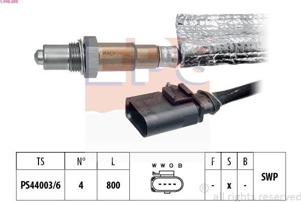 EPS 1.998.499 - Lambda sonda parts5.com