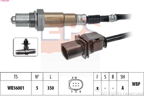 EPS 1.998.494 - Sonda Lambda parts5.com