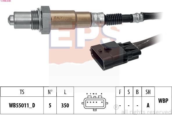 EPS 1.998.540 - Lambda Sensor parts5.com