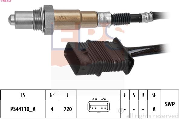 EPS 1.998.554 - Sonda Lambda parts5.com