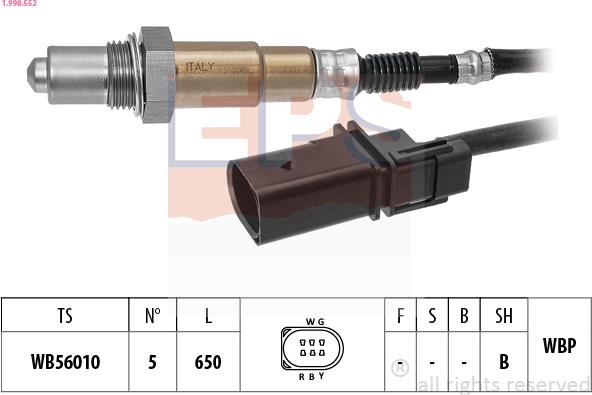 EPS 1.998.552 - Lambda sonda parts5.com