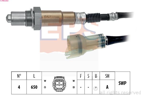 EPS 1.998.563 - Sonde lambda parts5.com