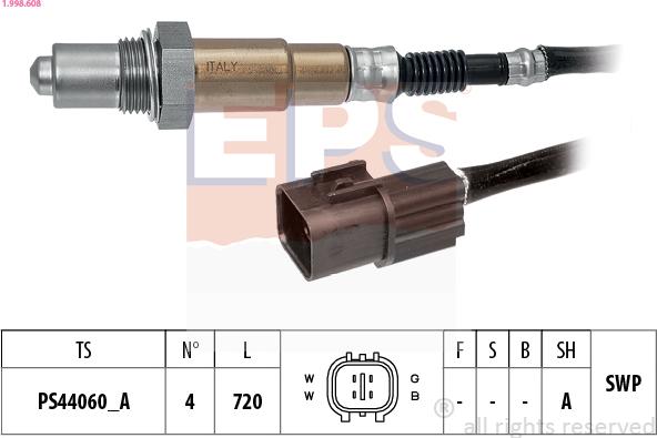 EPS 1.998.608 - Sonda Lambda parts5.com