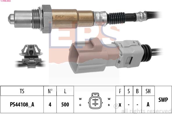 EPS 1.998.602 - Sonda Lambda parts5.com