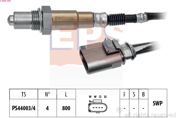 EPS 1.998.199 - Sonda Lambda parts5.com