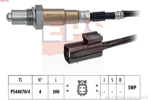 EPS 1.998.106 - Sonda Lambda parts5.com