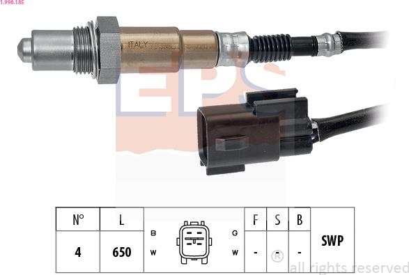 EPS 1.998.185 - Sonda Lambda parts5.com