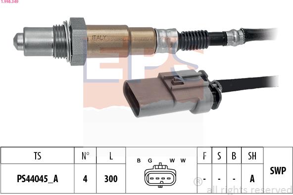 EPS 1.998.349 - Sonda Lambda parts5.com