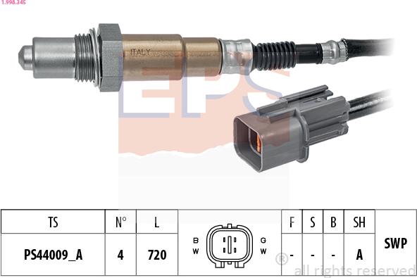 EPS 1.998.345 - Lambda andur parts5.com