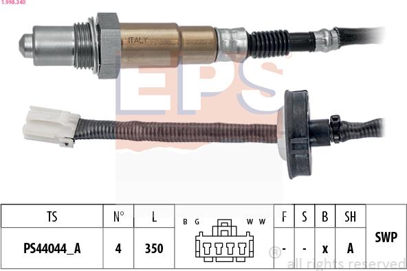 EPS 1.998.340 - Sonda Lambda parts5.com