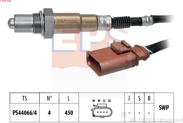 EPS 1.998.348 - Sonda Lambda parts5.com