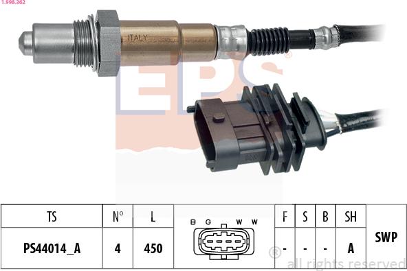 EPS 1.998.362 - Lambda-sonda parts5.com