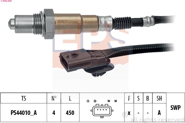 EPS 1.998.309 - Αισθητήρας λάμδα parts5.com