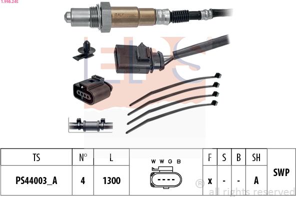 EPS 1.998.245 - Αισθητήρας λάμδα parts5.com