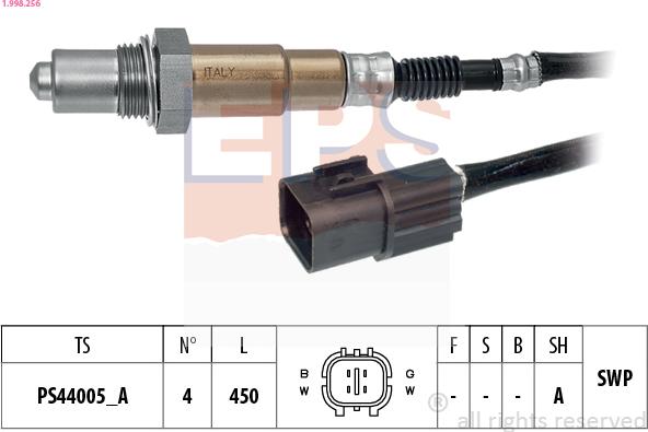 EPS 1.998.256 - Sonda Lambda parts5.com