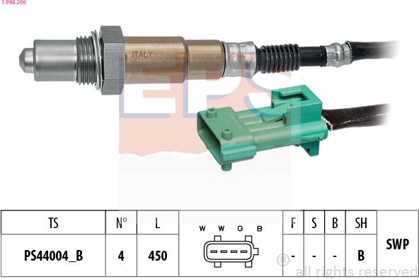 EPS 1.998.206 - Lambda Sensor parts5.com