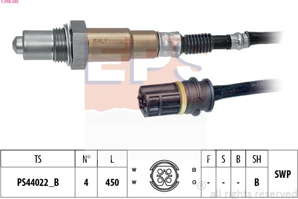 EPS 1.998.285 - Sonda Lambda parts5.com