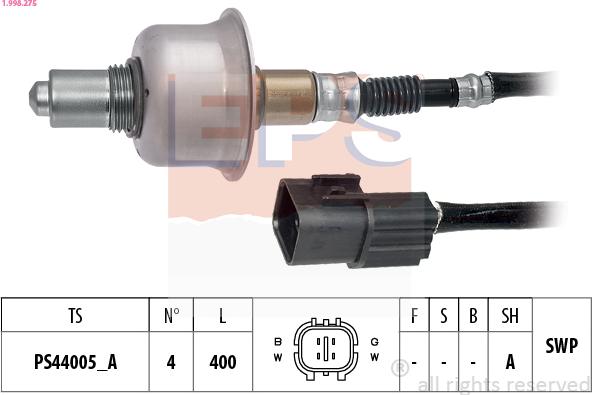 EPS 1.998.275 - Sonda Lambda parts5.com