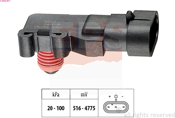 EPS 1.993.011 - Czujnik ciśnienia powietrza, adaptacja wysokościowa parts5.com