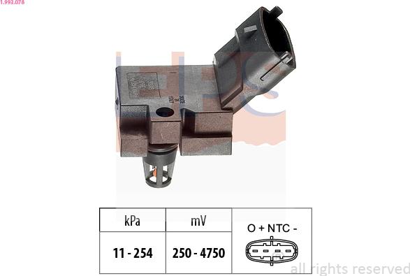 EPS 1.993.078 - Air Pressure Sensor, height adaptation parts5.com