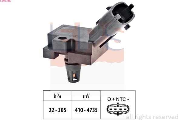 EPS 1.993.186 - Czujnik ciśnienia powietrza, adaptacja wysokościowa parts5.com