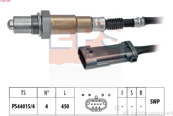 EPS 1.997.594 - Αισθητήρας λάμδα parts5.com