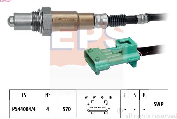 EPS 1.997.597 - Lambda Sensor parts5.com