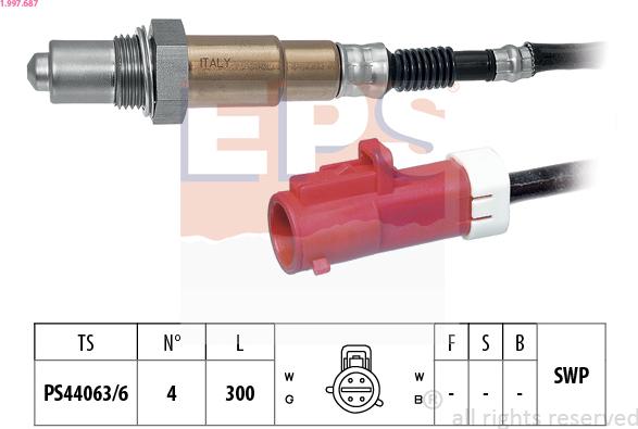 EPS 1.997.687 - Sonda Lambda parts5.com