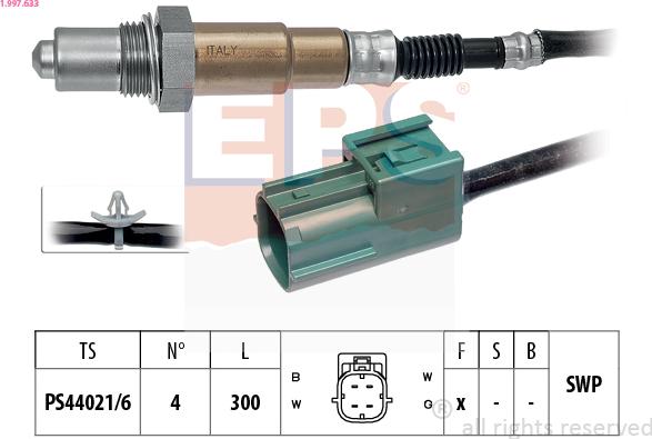 EPS 1.997.633 - Αισθητήρας λάμδα parts5.com