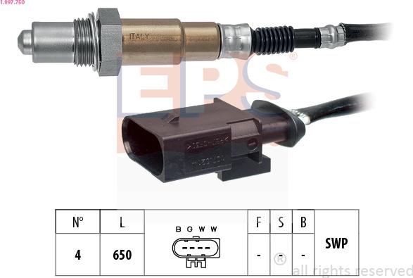 EPS 1.997.750 - Sonda lambda parts5.com