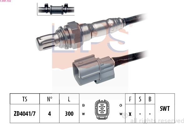 EPS 1.997.732 - Αισθητήρας λάμδα parts5.com