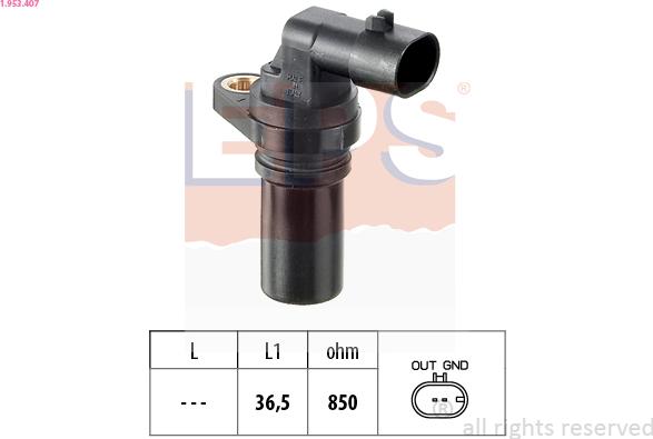 EPS 1.953.407 - Senzor impulsuri, arbore cotit parts5.com