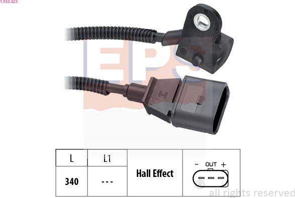 EPS 1.953.423 - Sensor, camshaft position parts5.com