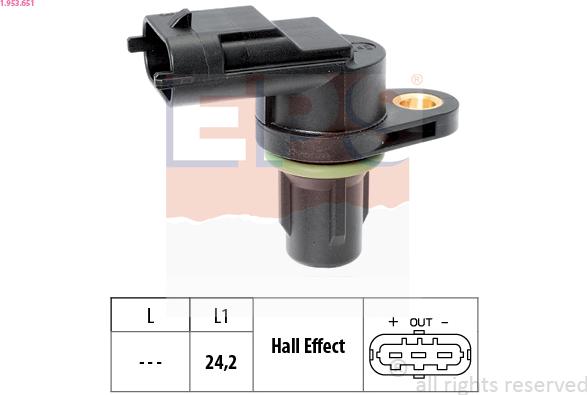 EPS 1.953.651 - Sensor, posición arbol de levas parts5.com