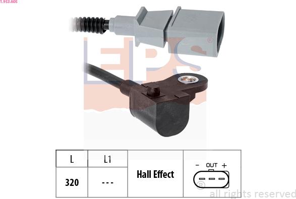 EPS 1.953.605 - Capteur, position d'arbre à cames parts5.com