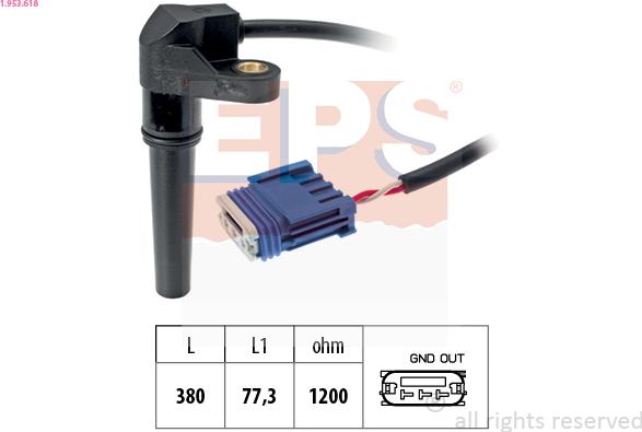 EPS 1.953.618 - Czujnik prędkości obrotowej, automatyczna skrzynia biegów parts5.com