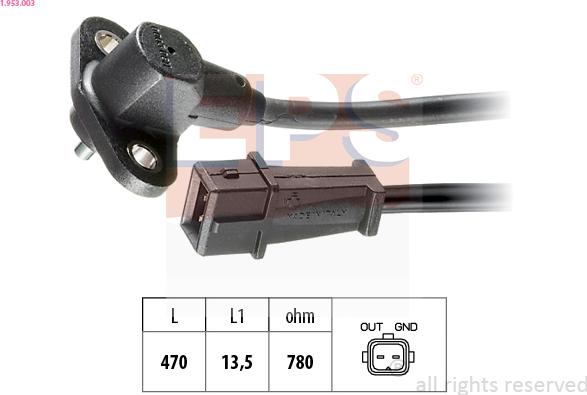 EPS 1.953.003 - Sensor, crankshaft pulse parts5.com