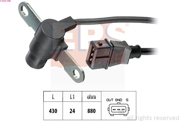 EPS 1.953.198 - Sensor, crankshaft pulse parts5.com